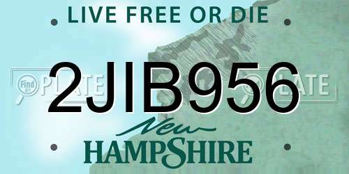 2JIB956 New Hampshire License Plate