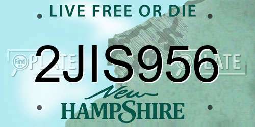 2JIS956 New Hampshire License Plate