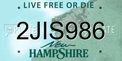 2JIS986 New Hampshire License Plate