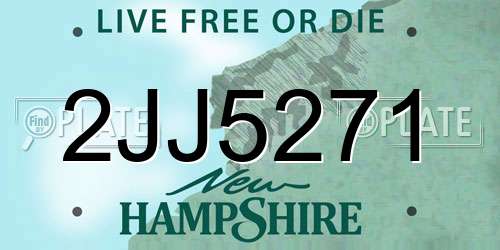 2JJ5271 New Hampshire License Plate
