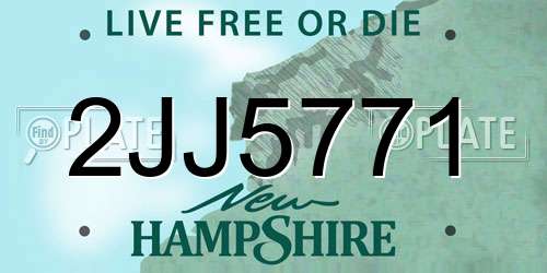 2JJ5771 New Hampshire License Plate