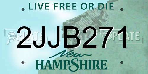 2JJB271 New Hampshire License Plate