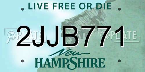 2JJB771 New Hampshire License Plate