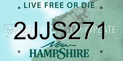 2JJS271 New Hampshire License Plate