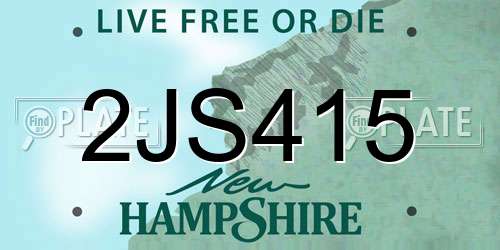 2JS415 New Hampshire License Plate