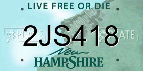 2JS418 New Hampshire License Plate