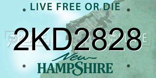 2KD2828 New Hampshire License Plate