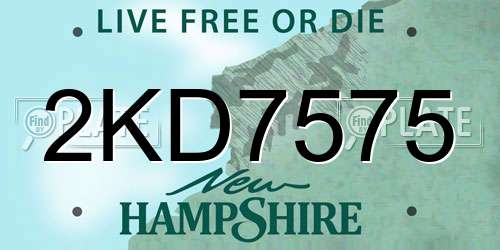 2KD7575 New Hampshire License Plate