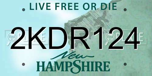 2KDR124 New Hampshire License Plate
