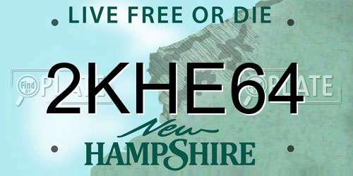 2KHE64 New Hampshire License Plate