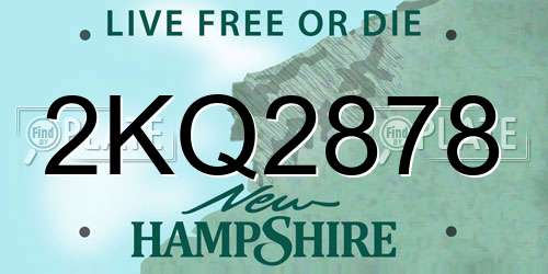 2KQ2878 New Hampshire License Plate