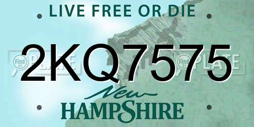 2KQ7575 New Hampshire License Plate