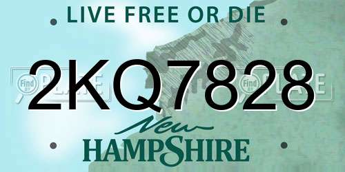 2KQ7828 New Hampshire License Plate