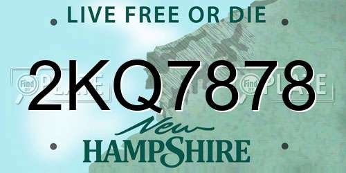 2KQ7878 New Hampshire License Plate
