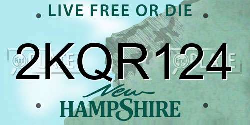2KQR124 New Hampshire License Plate