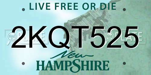 2KQT525 New Hampshire License Plate