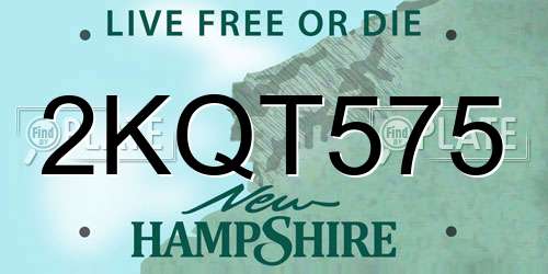 2KQT575 New Hampshire License Plate