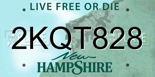 2KQT828 New Hampshire License Plate