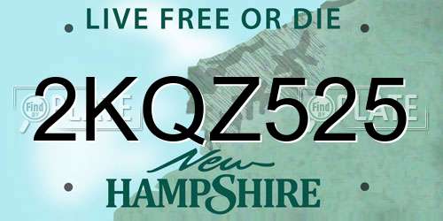 2KQZ525 New Hampshire License Plate