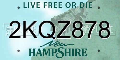 2KQZ878 New Hampshire License Plate