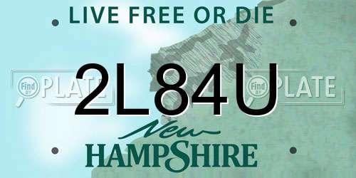 2L84U New Hampshire License Plate
