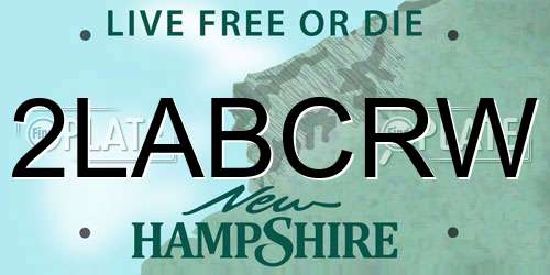 2LABCRW New Hampshire License Plate