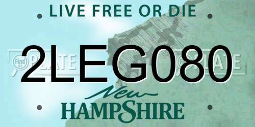 2LEG080 New Hampshire License Plate