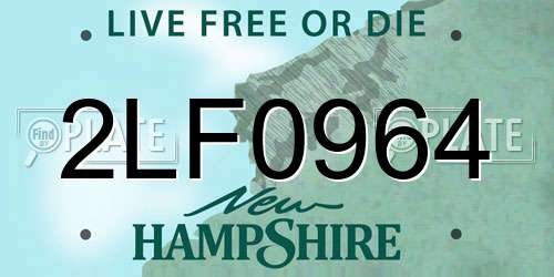 2LF0964 New Hampshire License Plate