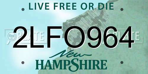 2LFO964 New Hampshire License Plate