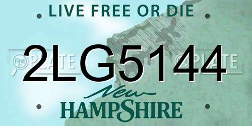 2LG5144 New Hampshire License Plate