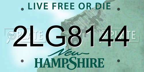 2LG8144 New Hampshire License Plate