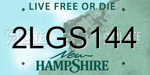 2LGS144 New Hampshire License Plate