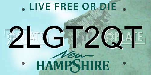 2LGT2QT New Hampshire License Plate