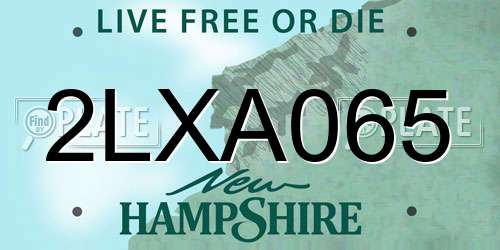 2LXA065 New Hampshire License Plate