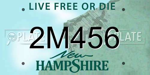 2M456 New Hampshire License Plate