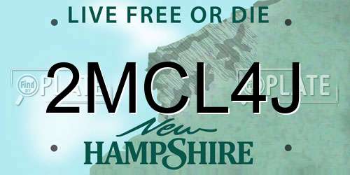 2MCL4J New Hampshire License Plate