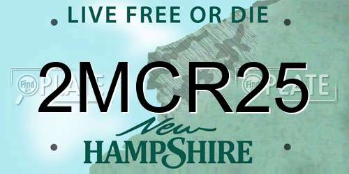 2MCR25 New Hampshire License Plate