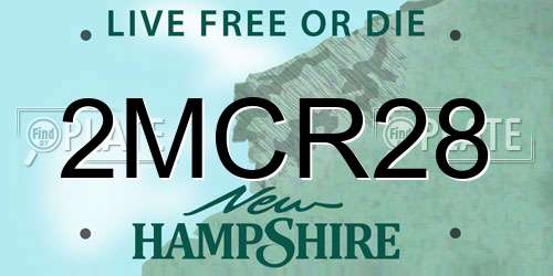 2MCR28 New Hampshire License Plate