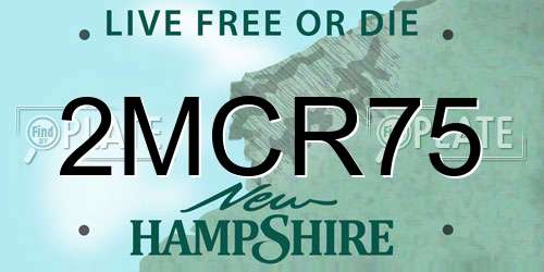 2MCR75 New Hampshire License Plate