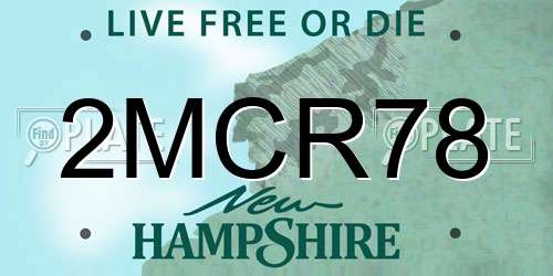 2MCR78 New Hampshire License Plate