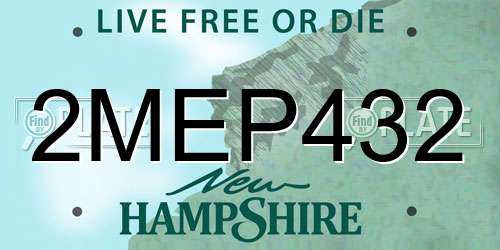 2MEP432 New Hampshire License Plate