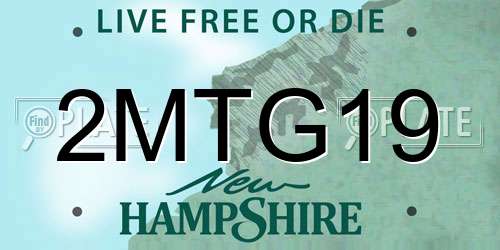 2MTG19 New Hampshire License Plate
