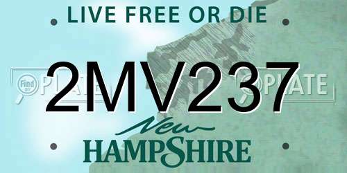 2MV237 New Hampshire License Plate