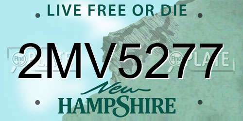 2MV5277 New Hampshire License Plate