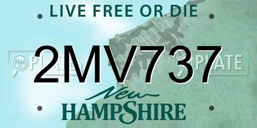 2MV737 New Hampshire License Plate
