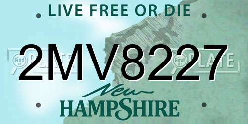 2MV8227 New Hampshire License Plate