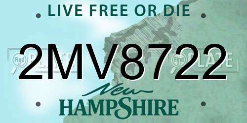 2MV8722 New Hampshire License Plate
