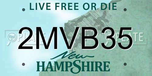 2MVB35 New Hampshire License Plate