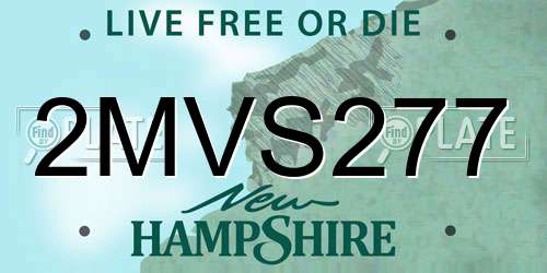 2MVS277 New Hampshire License Plate