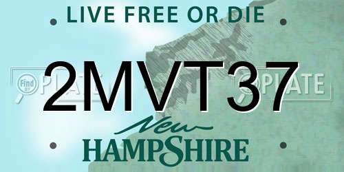 2MVT37 New Hampshire License Plate
